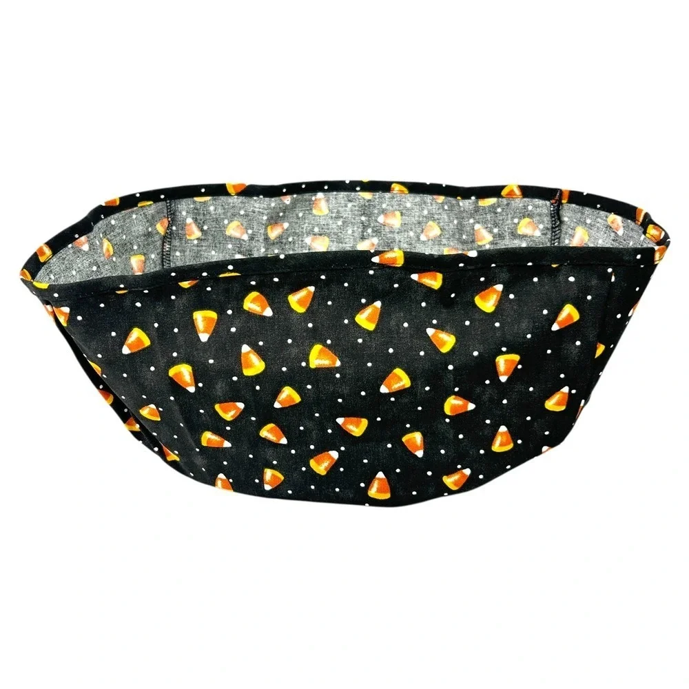 Longaberger HALLOWEEN TREATS 2010 Fabric Liner Only Candy Corn Print on Black